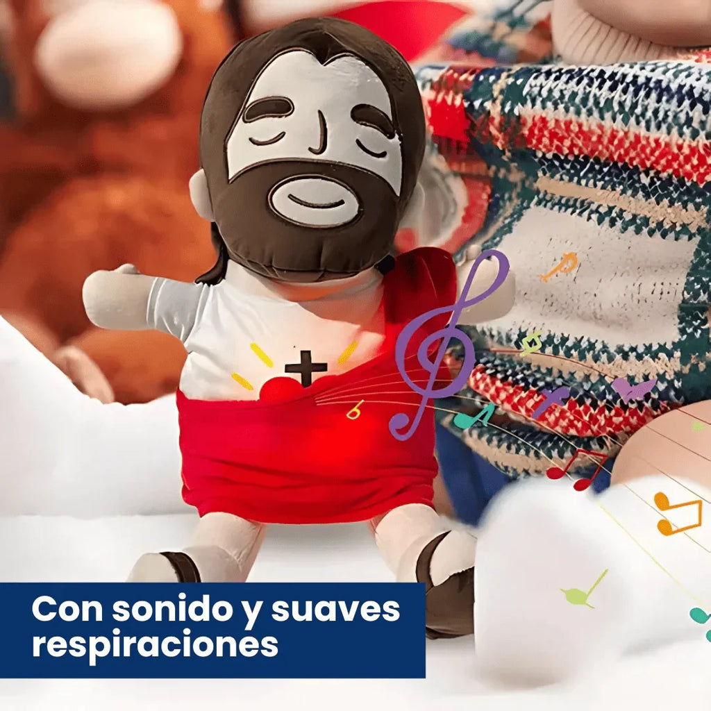 Peluche de Jesus con luces y sonidos✨ Suave, tierno y lleno de amor ✨