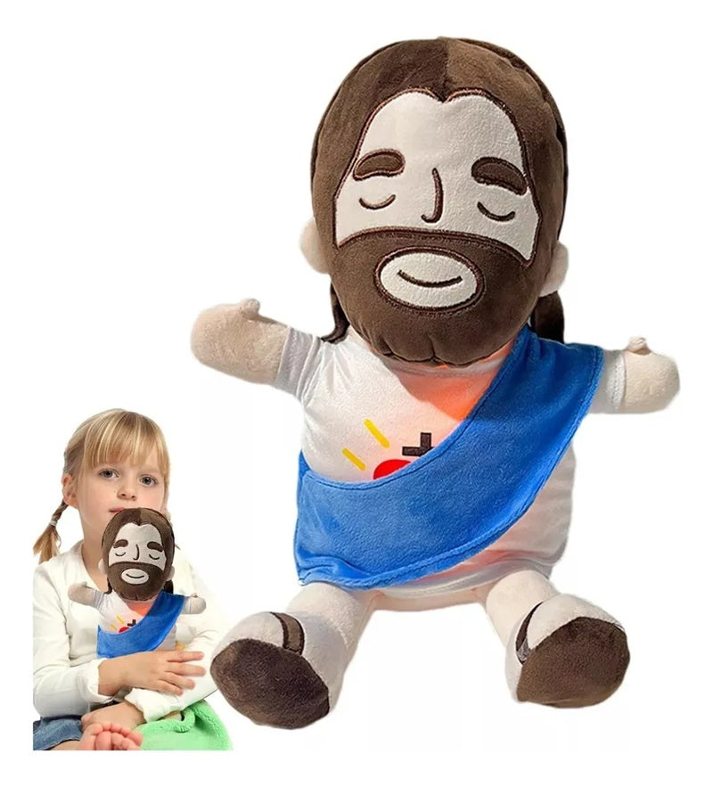 Peluche de Jesus con luces y sonidos✨ Suave, tierno y lleno de amor ✨
