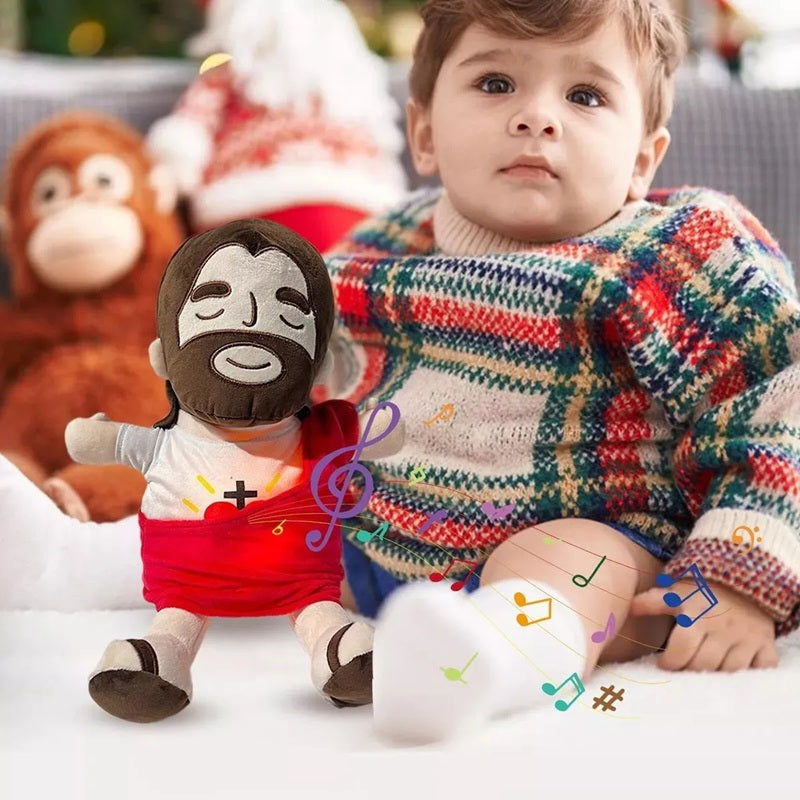 Peluche de Jesus con luces y sonidos✨ Suave, tierno y lleno de amor ✨